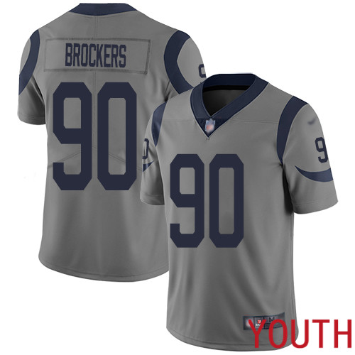 Los Angeles Rams Limited Gray Youth Michael Brockers Jersey NFL Football #90 Inverted Legend->women nfl jersey->Women Jersey